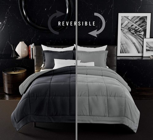 King/CALI King 3-Piece Lightweight Reversible Comforter Set ,1800 Thread Count - Picture 6 of 6