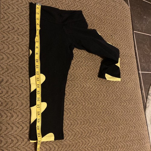 Margarita Made In Israel Black Yellow Activewear Leg Gym Pants Leggings - Picture 4 of 8
