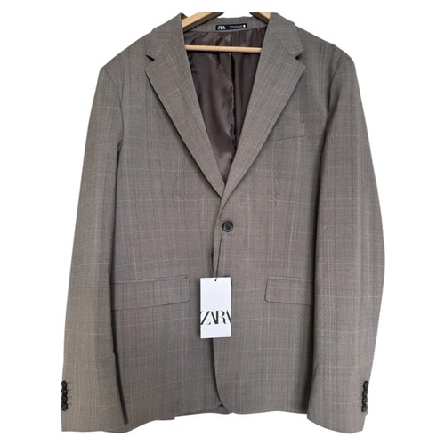NEU Zara karierter karierter Blazer Sport Mantel Jacke Herren Größe 44 braun - Bild 1 von 18