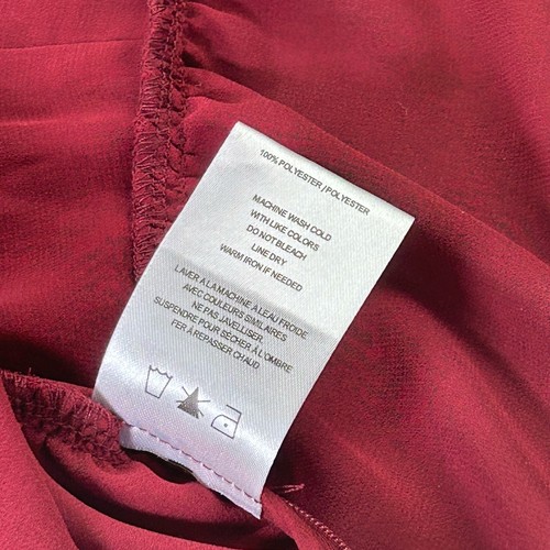 Vigoss Rüschen Chiffon Top Größe Large Kirschrot Schößchen Rausch Gesmokt Transparent  - Bild 9 von 12