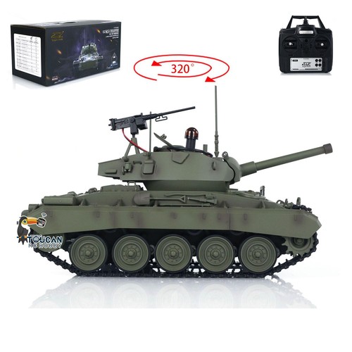 Tongde 1/16 M24 Chaffee RC Tank Electric Military Model Infrared Barrel Recoil - Picture 6 of 12