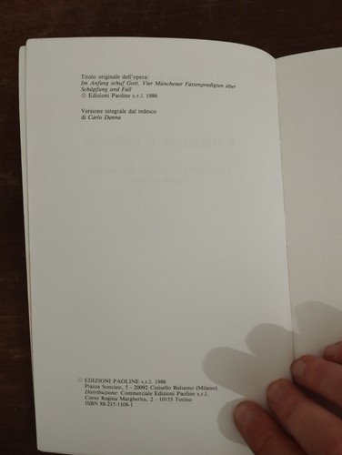 CREAZIONE E PECCATO JOSEPH RATZINGER 1986 EDIZIONI PAOLINE - Picture 5 of 10