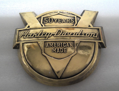 Harley Davidson Original Ultra Rare 50th Anniversary Panhead Fender Emblem Gold - Bild 2 von 21