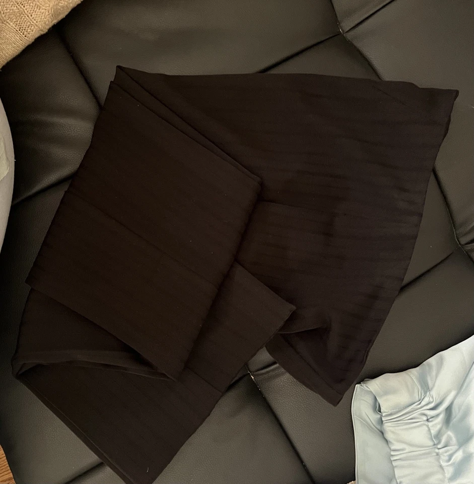 Pantalones de vestir originales Bebe Bootcut tiro bajo negro carbón oscuro rayas mixtas talla 4 Foto 3 de 4