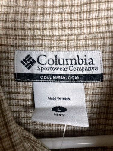 Camicia Columbia uomo grande tuono bacino quadri manica corta marrone beige nuova - Foto 3 di 9