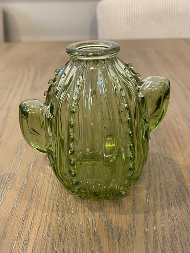 "Florero de vidrio de 5"" con brotes de cactus - decoración del hogar objetivo" - Imagen 2 de 2