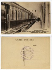 France ARMISTICE 1918 Postcard with Stamp Train Where Signed Germany End of WWI
