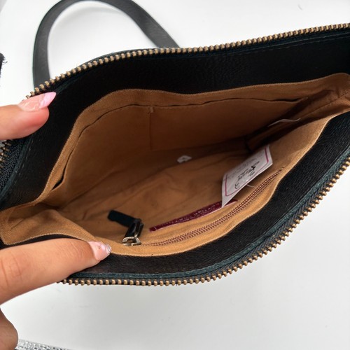 Lifetime Leather Crossbody Bag Shoulder Bag Top Zip Minimalist Black Purse Small - Picture 7 of 8