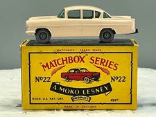 Vintage Matchbox 1958 #22B,Vauxhall Cresta"Cream" Ex. condition boxed Original