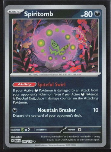 087/132 Spiritomb - ME01 Mega Evolution Reverse Holo NM Pokemon - Bild 1 von 2
