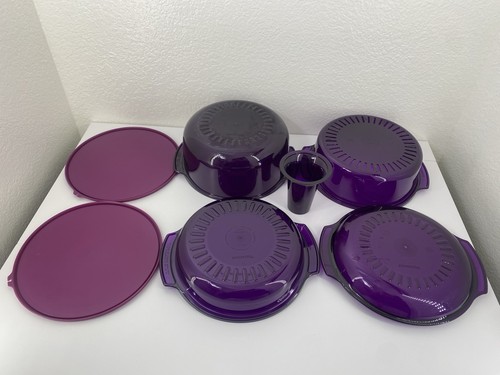 TUPPERWARE Tupperwave 7Pc Microwave Stack Cooker Steamer Purple - Picture 8 of 13
