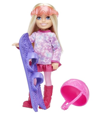 Barbie Chelsea Snowboard mit Zubehör + Barbie Extra Mini Minis NEU 2er Set - Bild 3 von 13