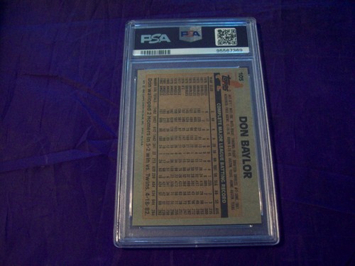 1983 TOPPS #105 DON BAYLOR PSA 10 - Picture 2 of 2