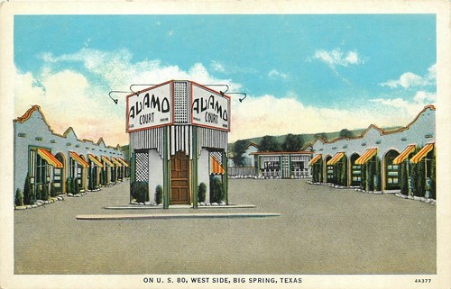 1930s Big Springs Texas Alamo Court occupation occupation Postcard 25-10370 - Picture 1 of 2