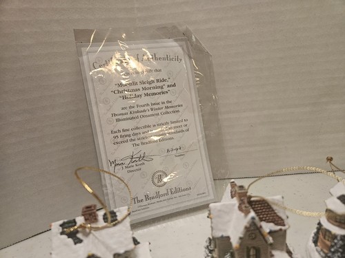 27 Bradford Editions Thomas Kinkade Winter Memories Illuminated Ornaments Xmas - Bild 19 von 24