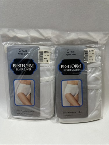 2x 3 Paar Bestform Silver Saver weiß seidig weich Höschen Unterwäsche Größe 5 Nylon
