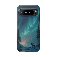 Stag Aurora Borealis Phone Case for Google Pixel 9a 9 8 7