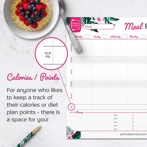 Weekly Meal Planner Pad - A4 Tear Away - Shopping List & Calorie Tracker - Picture 5 of 6