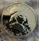 Lot of 1 Proof Franklin Half Dollars – 1961 – 90% Silver - From US Mint Set A