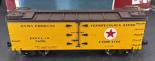 Delton G Scale 4258U Union Line  Pennsylvania Lines Reefer L/N Kadees MTL Wheels