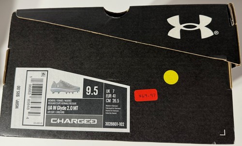 Größe 9,5 Damen-Stollen – Under Armor W Glyde 2.0 MT grau neu mit Karton - Bild 8 von 9