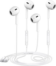 2 Packs Wired Earbuds Headphones for iPhone with Built-in Mic  Volume Contro...