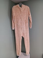 Cat Jack Jump Suit Hoodie Pajamas Fleece Animal Leopard Print Cozy Girls XL 14
