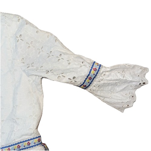 Girls Dress Hanna Anderson Long Sleeved white, size 10 floral design - Picture 5 of 12