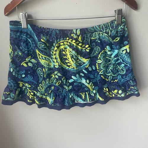 TITLE NINE donna taglia Med verde blu paisley, gonna da bagno atletica golf skort nuoto - Foto 5 di 7