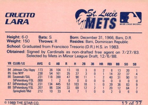1989 Star Company Port St Lucie Mets Quantity Team Your Choice You Pick Set - Picture 24 of 54