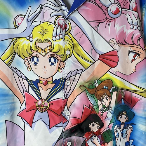 Sailor Moon x Hot Topic Button Up Shirt Size Large All Over Print AOP - Picture 4 of 5