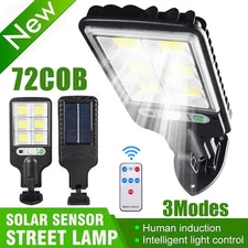2400W LED Solar Flood Light Motion Sensor Wall Street Yard Outdoor Security Lamp