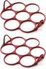 Norpro Silicone Silver Dollar Pancake/Egg Ring, 7 Count - Red (2-Pack)