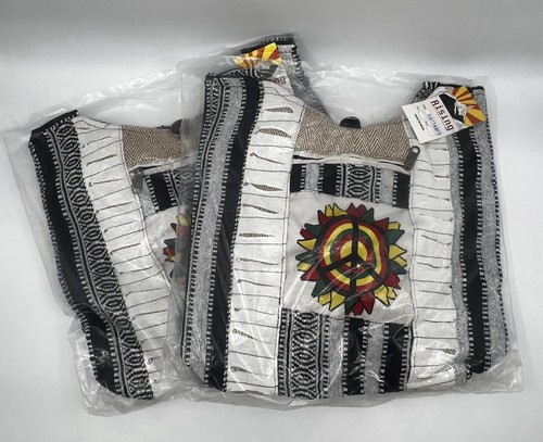 Neu RISING INTERNATIONAL Nepal HOBO BAG - PEACE SIGN Rasiermesserschliff FAIR TRADE - Bild 1 von 6