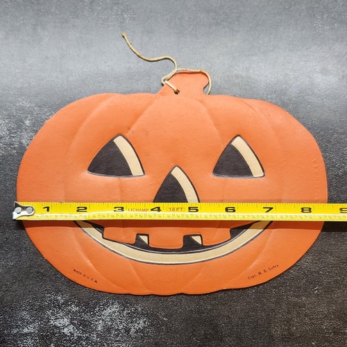 RARE Early H.E. Luhrs Jack O Lantern Pumpkin Die Cut Heavily Embossed Die 40S  - Picture 8 of 8