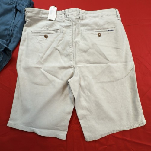 Lote (2) Pantalones Cortos Johnnie-O Para Hombre Uno Nuevo Con Etiquetas Gris Uno Azul Mariner Talla 32 - Imagen 6 de 9