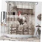  Rustic Farmhouse Shower Curtain Chicken Shower Curtain Country Bathroom Decor 