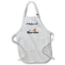3dRose apr_104908_4 I Believe in Burritos Full Length Apron with Pouch Pocket...