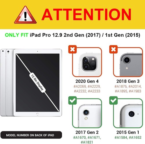 FINTIE Keyboard Case - 2017/2015 iPad Pro 12.9 inch (Old Model) 1st & Black  - Picture 2 of 9