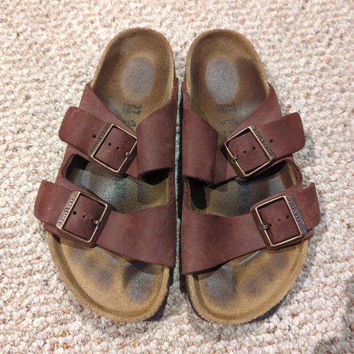 Birkenstock Arizona Sandalen Damen 37 US 6 Braun Pantoletten Hippie Festival - Bild 2 von 7