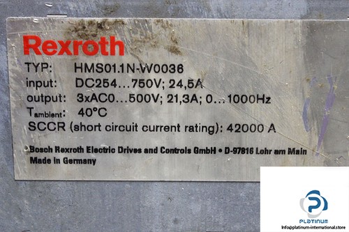 REXROTH HMS01.1N-W0036 SINGLE AXIS INVERTER_R911337784_R911295014_480x50x307 mm - Picture 4 of 4