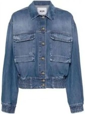 MSGM Blue Denim Pocket Crop Jacket stamp: 3641MDH233L 247292 89 133040126