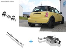 Fox Edelstahl Racinganlage ab Kat Mini One u. Cooper R50 1x100mm eingerollt