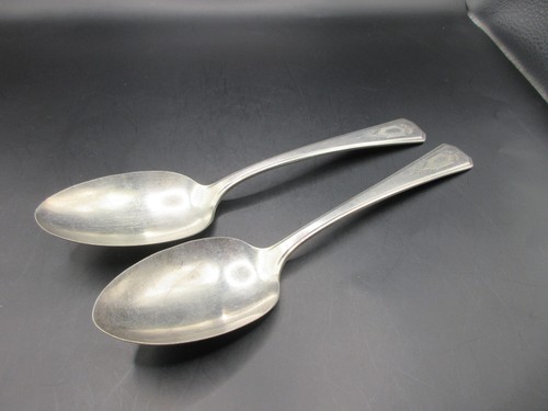 RAR Lot (2) Oneida Win Rogers ART DECO ovale Suppenlöffel versilbert 1932 - Bild 3 von 6