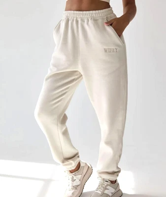 Six Stories Wifey Statement Sweatpants Fleece Lined BNWT Size Large UK 14-16 - Image 1 of 4