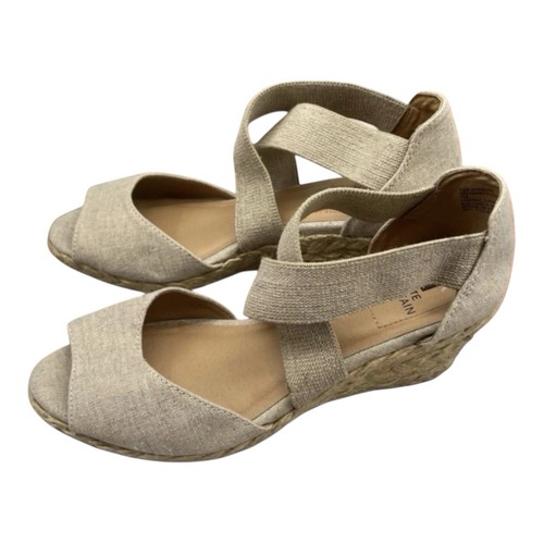 White Mountain Hudlin Wedge Sandal Womens 7M Beige Gold 1750 - Picture 3 of 8