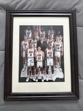1992 USA Olympic Basketball Dream Team Framed Photo Reprint Facsimile Signatures