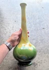Vintage Royal Haeger Bud Vase 15.5" Green Yellow Drip Glaze Mid Century