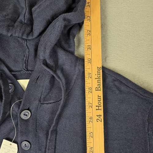 American Eagle Hoodie Mens Medium Tall Striped Henley Pullover Sweatshirt NWT - Picture 9 of 10