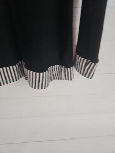 Jude Damen Größe Small Langarm marineblau mit Knopfleiste gestreift hinten V-Ausschnitt - Bild 3 von 8